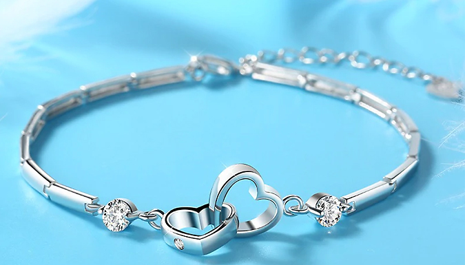 Clamped Hearts Zirconia Bracelet