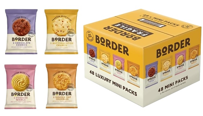48 or 100 Border Luxury Mini Biscuit Packs - 4 Biscuit Types!