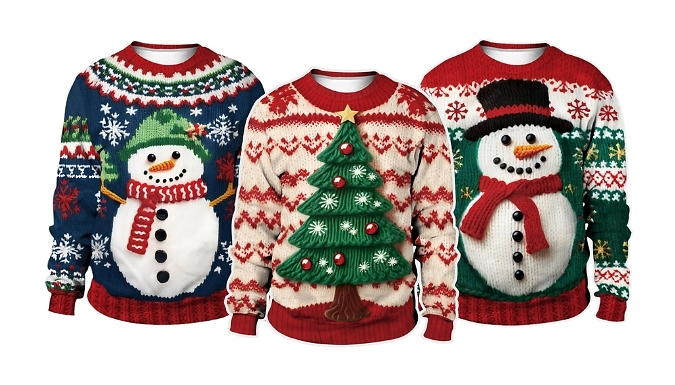 3D Christmas Jumpers - 3 Designs!