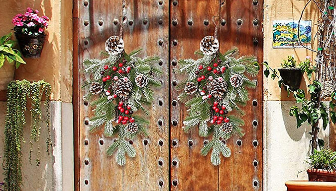 Christmas Artificial Pine Door Decoration