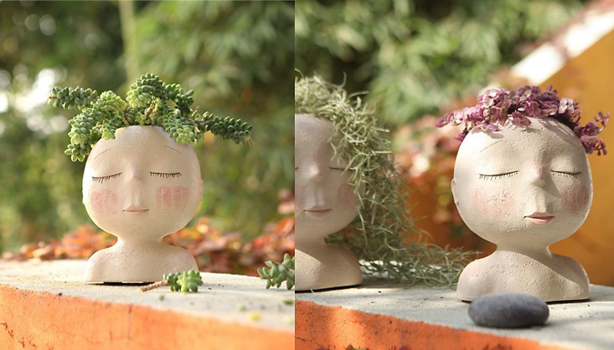 Pretty Face Flower Pot