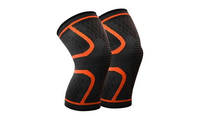 Pair of Nylon Compression Knee Sleeves - 4 Sizes & 4 Colours