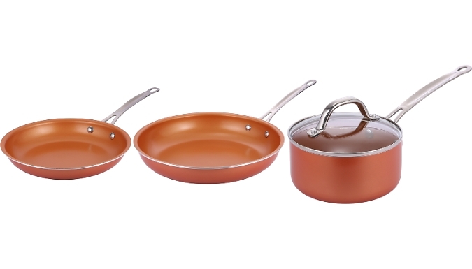 4-Piece Copper Ceramic Cookware Set