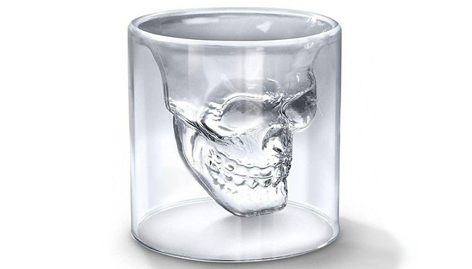 4 or 6-Pack of Skull Double-Wall Whisky Glasses