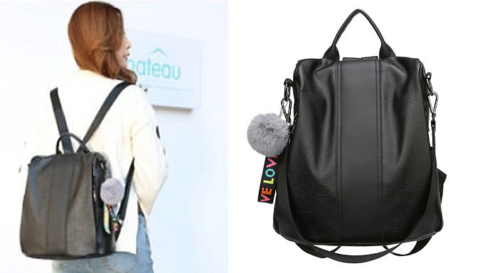 PU Leather Anti-Theft Backpack - 2 Colours