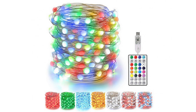 Waterproof Colour Changing USB String Lights - 50, 100 or 200 LED