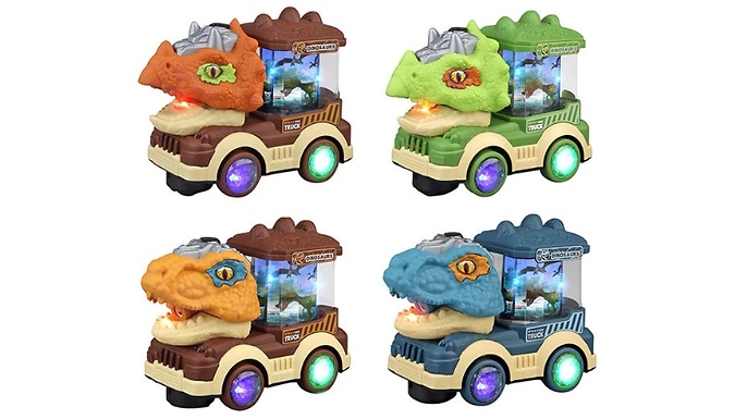 Dinosaur-Themed Electric Toy Car with Lights & Music - 4 Colours