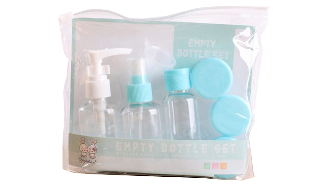 8-Piece Travel Toiletry Bottle Set - 2 Colours