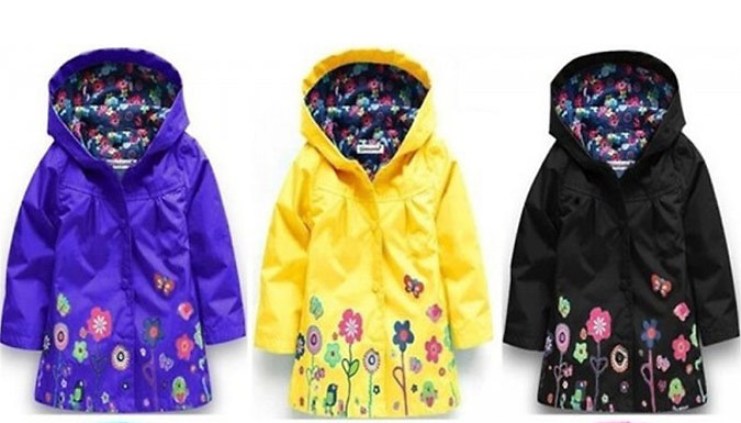 Kids' Floral Raincoat - 9 Colours & Ages 2-10 at Go Groopie IE