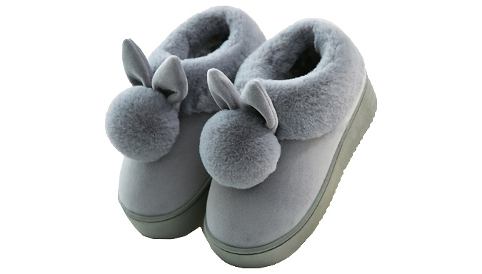 Non-Slip Fluffy Rabbit Slippers - 4 Colours & 3 Sizes