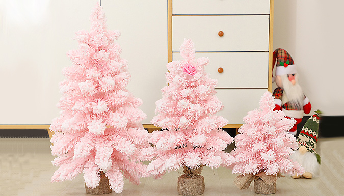 pink flocked christmas tree