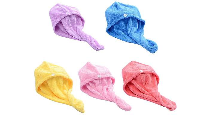 Quick Dry Microfibre Hair Towel - 5 Colours