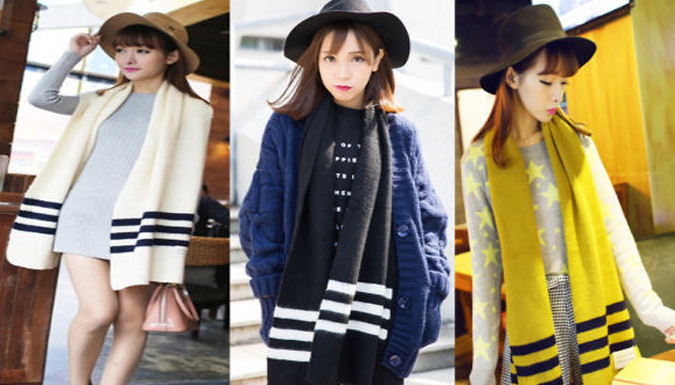 Oversized Preppy-Style Scarf - 3 Colours