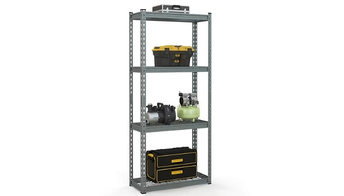 4-Tier Heavy Duty Fortified Metal Shelving Unit - 1 or 2 Pack