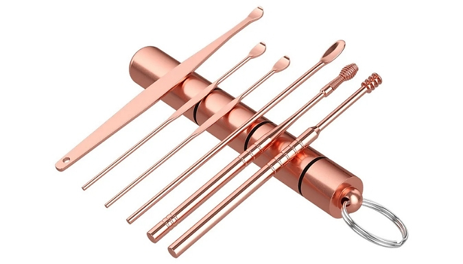 6-Piece Stainless Steel Ear Cleaning Kit - 4 Colours
