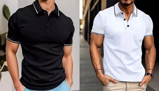 3-Pack Men's Solid Colour Polo Shirts - 2 Sets & 6 Sizes