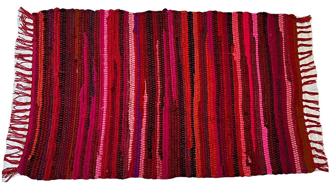 Striped Boho-Style Rug With Fringe - 5 Colours & Sizes