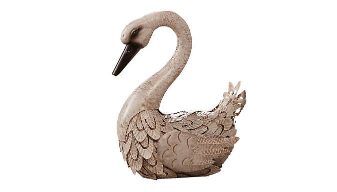 Metal Garden Swan Ornament