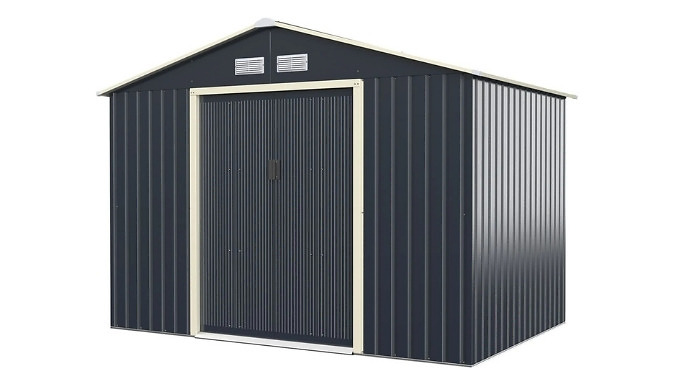 Outdoor Storage Shed with Double Sliding Door