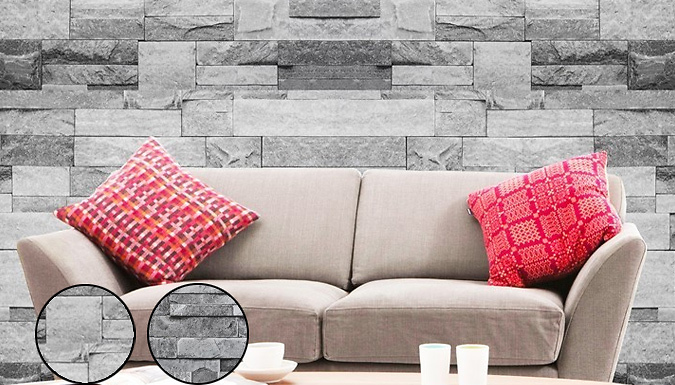 1, 2 or 4 Rolls Modern Grey Brick Effect Wallpaper - 2 Options