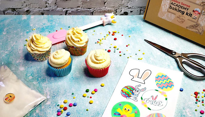 Easter DIY Cupcake Kit With Edible Toppers - Makes 12!