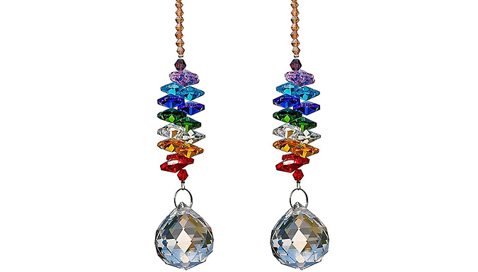 1 or 2 Chakra Suncatcher Hanging Bead Ornaments