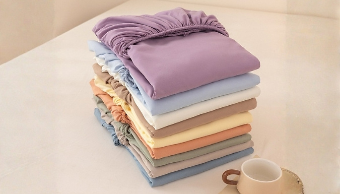Anti-slip Brushed Cotton Coloured Fitted Sheet - 15 Colours & 5 Sizes!