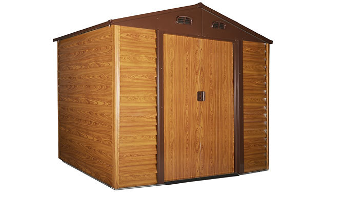 Outsunny 9ft Slatted Wood Effect Garden Shed