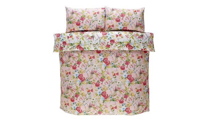 Pink or Teal Floral Print Bedding Sets - Single, Double or King!