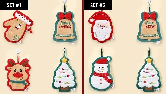 4-Pack Christmas Wash Cloths at Go Groopie