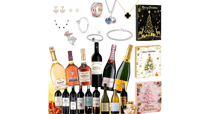 Mystery Jewellery Advent Calendar & Surprise Wine or Spirit