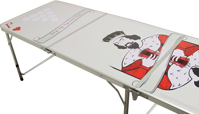 8ft Folding Beer Pong Table - FREE Pair of Microfibre Cloths!