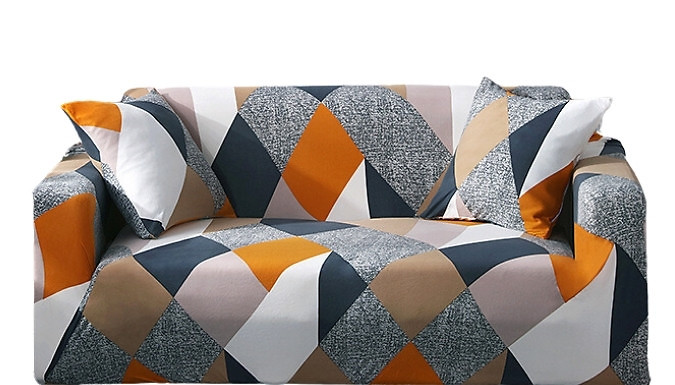 Geometric-Print Elasticated Sofa Protector - 3 Sizes