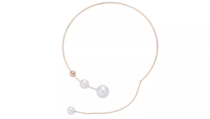 White Imitation Pearl Choker Necklace