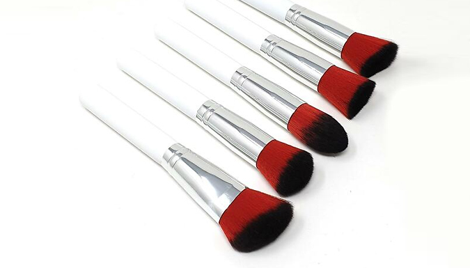10-Piece Black & Red Make-Up Brush Set