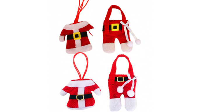 6-Piece Santa Claus Cutlery Bag Set - 2 Designs