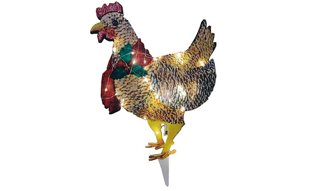 LED Light-Up Chicken Garden Ornament - 3 Sizes