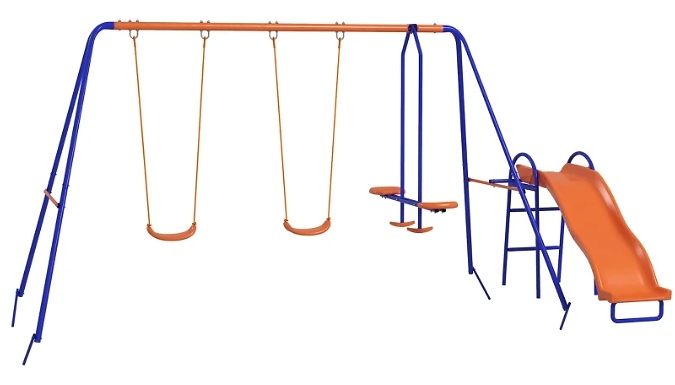 Outsunny 4-in-1 Metal Garden Swing Set
