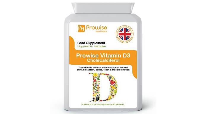 6-Month Supply of Prowise Vitamin D3 1000iu - 180 Tablets