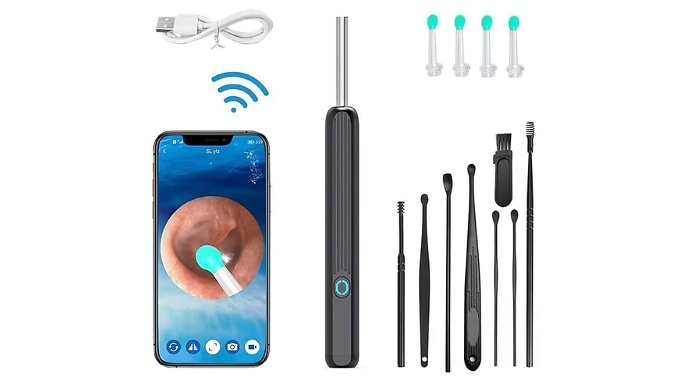 12-Piece Wireless Smart Ear Wax Removal Tool Set - 2 Colours!