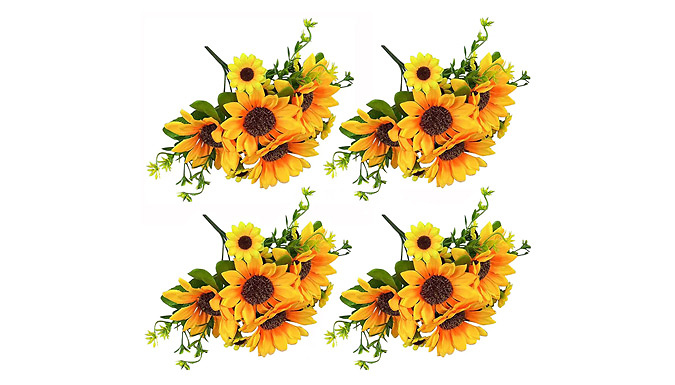 1, 2, or 4 Artificial Silk Sunflower Bouquets