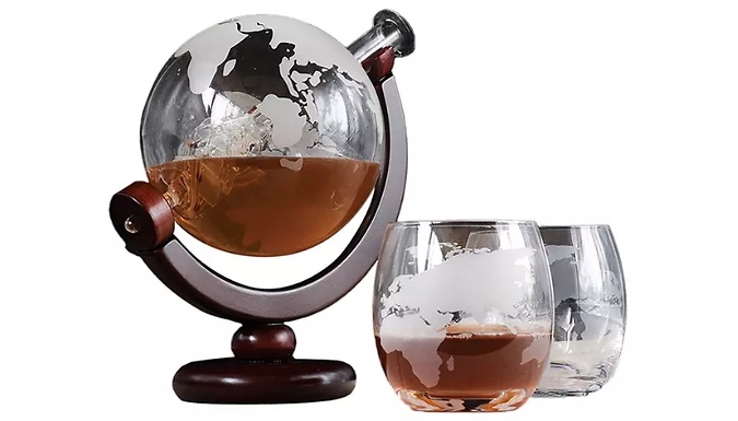 Globe Decanter with Glasses Set