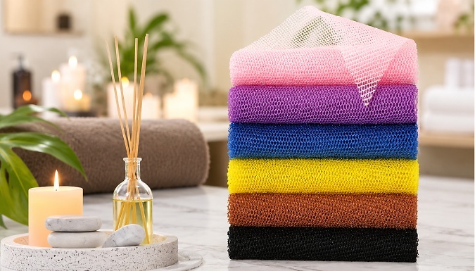5-Piece Long Stretch Exfoliating Towel Set - 3 Colour Set!