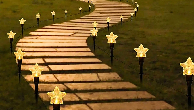 Solar-Powered Outdoor String Stake Lights - 3 Designs, 2 Colours!