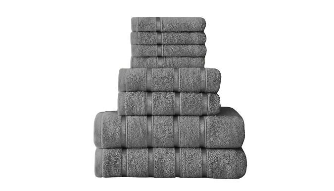 8-Piece Boston Cotton Towel Set - 11 Colours