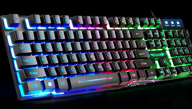 LED Light-Up Backlit Gaming Keyboard - 2 Colours from Go Groopie