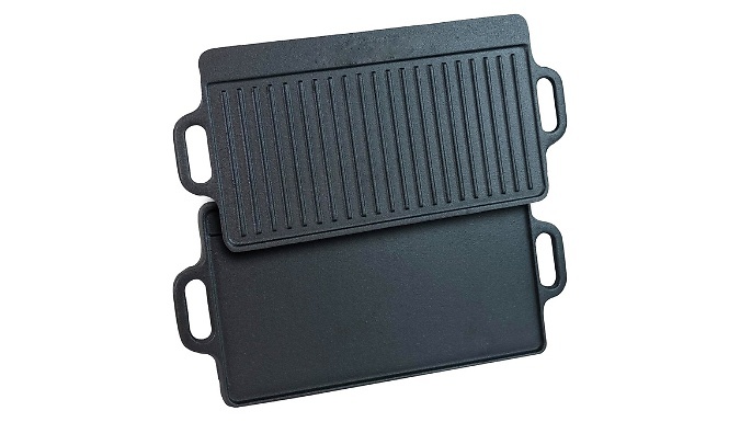 Non-Stick Cast Iron Reversible Ribbed Plate