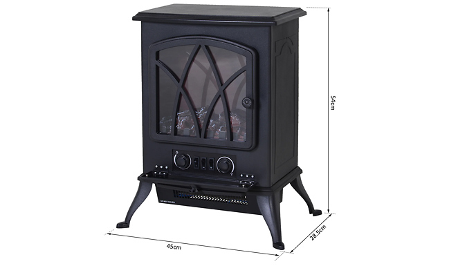 HOMCOM 1850W Freestanding Flame-Effect Electric Fireplace