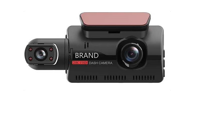 Dual Lens Motion Sensor Car Dash Camera with Optional SD Card - 16GB or 32GB
