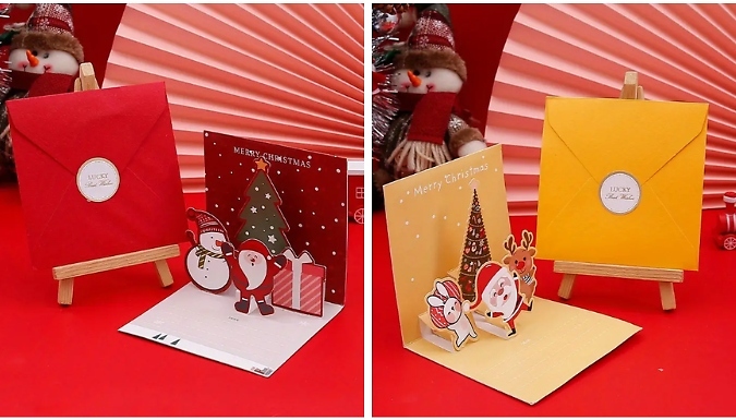 6 or 12-Pack of 3D Pop-Up Christmas Cards